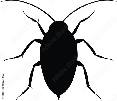 Roach insect pest silhouette vector graphic