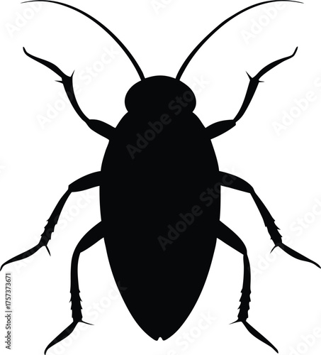 Cockroach insect silhouette vector illustration icon