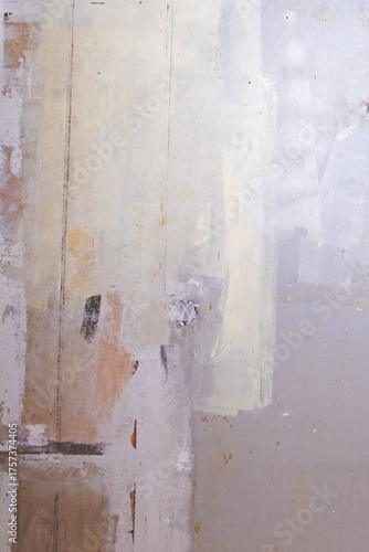 Old plastered wall with stains, copy space.