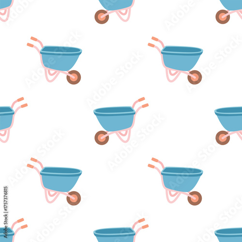 gardening cart seamless pattern