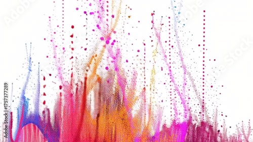 Indian Holi Festival Line Art – Vibrant Abstract Splashes and Hand-Drawn Patterns