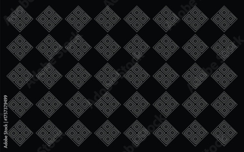 Sindhi Cultural Ajrak Design Pattern, Seamless black geometrical pattern, Black and white Minimalist pattern