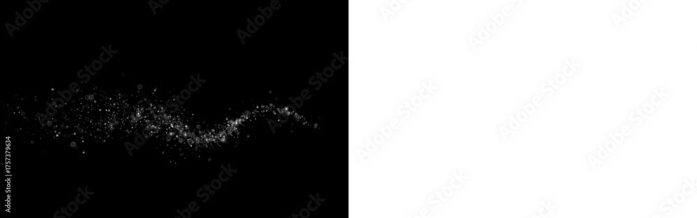 Obraz premium Luxurious golden stardust PNG overlay for holiday designs, with shimmering curves on a transparent background