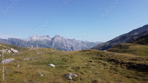 Wallpaper Mural Drone fly over Splugen Pass at Italy Switzerland border Torontodigital.ca
