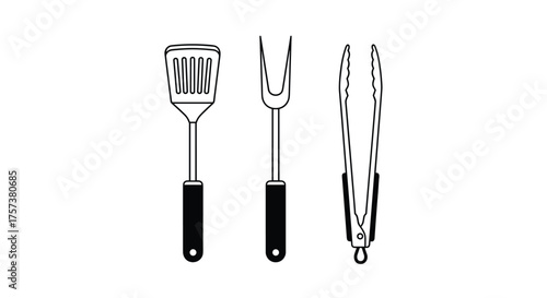 Barbecue grilling tools set for outdoor cooking.