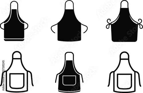 Apron Icons Set Kitchen and Cooking Wear Vector Collection