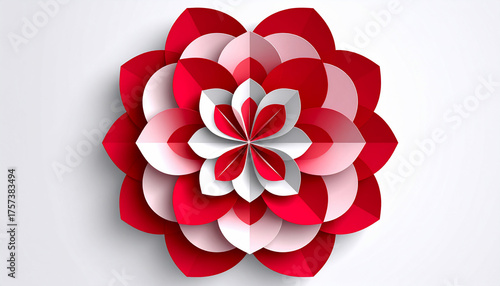 Red and White Paper Flower