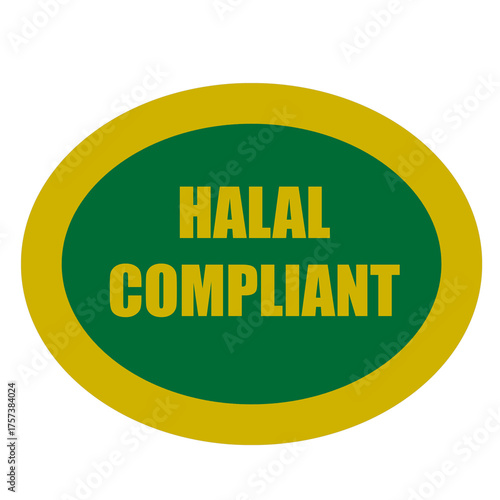 Text “Sharia Compliance” written in elegant gold typography on a green background. Concept symbolizing Islamic finance, ethical business, and lawful investment. Ideal for Islamic banking, financial in