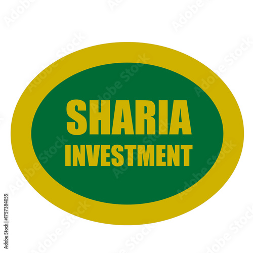 Text “Sharia Compliant” in gold letters on a green background symbolizing ethical Islamic finance and lawful investment. Ideal for financial institutions, Islamic banking, and business promotion.