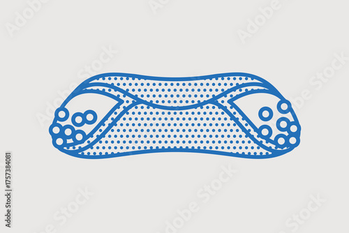 Cannoli with chocolate. Line art, minimalist style. Vector illustration. Bakery collection.