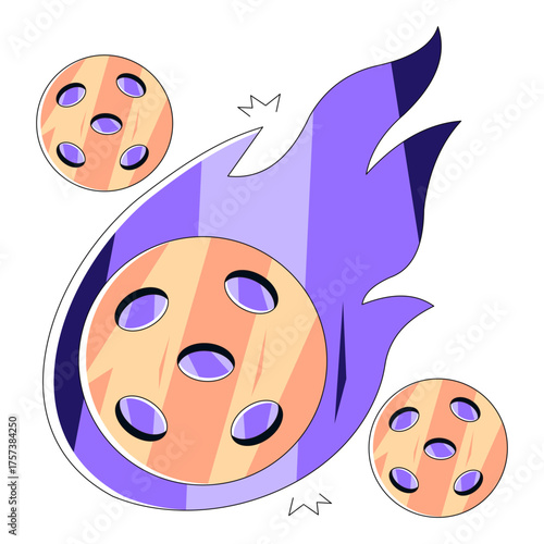 An illustration design of meteorite
