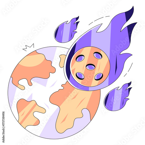 An illustration design of comet, fireball vector