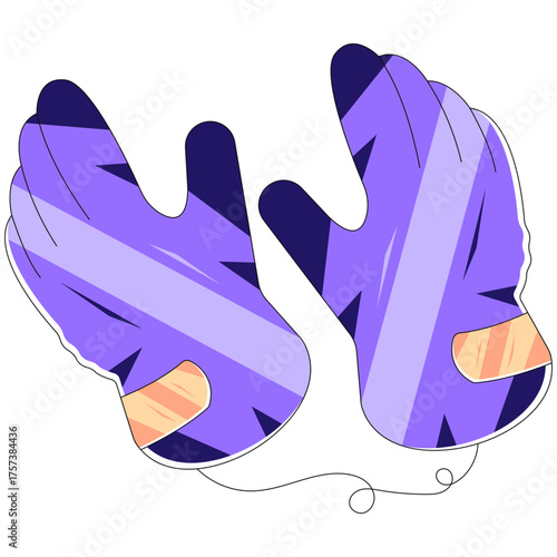 Hand covering accessory illustration, space gloves vector