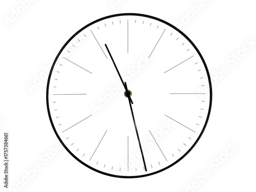 Macro photography of white wall clock against white background