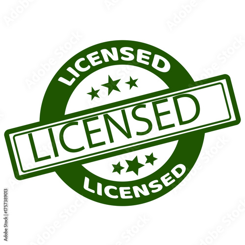 Distinctive green emblem design indicating official certification, authorization, and verified compliance for business and product assurance