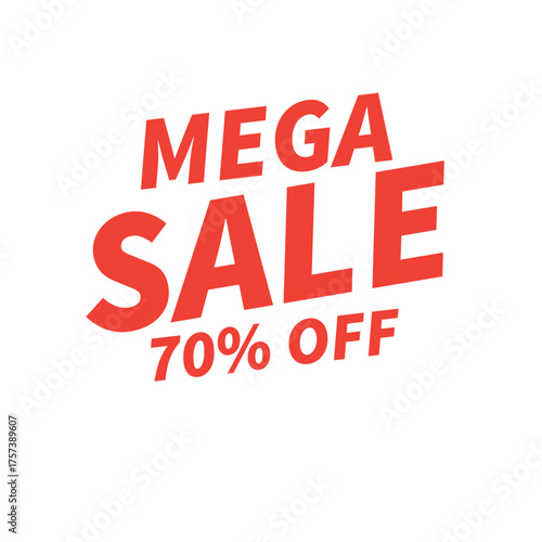 Dynamic promotional graphic advertising a mega sale with an impressive 70% off, designed to captivate customers for special shopping events and limited-time discount opportunities