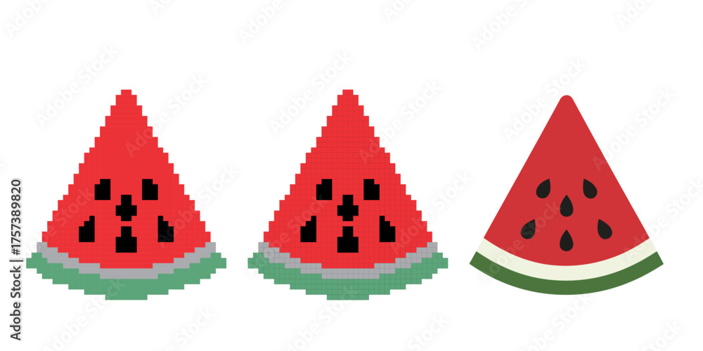 Fototapeta premium pixel art vector of watermelon