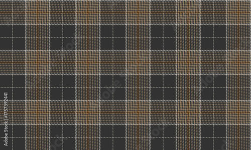 Seamless plaid pattern in black, beige, and brown for designing clothes, skirts, pants, dresses, aprons, and blankets. Simple yet stylish and confident for any occasion.