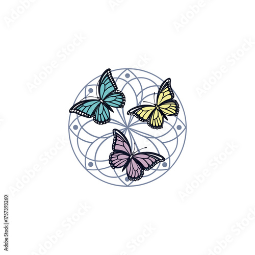Butterfly logo with Radial shape 