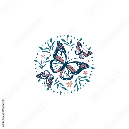 Butterfly logo with Radial shape 