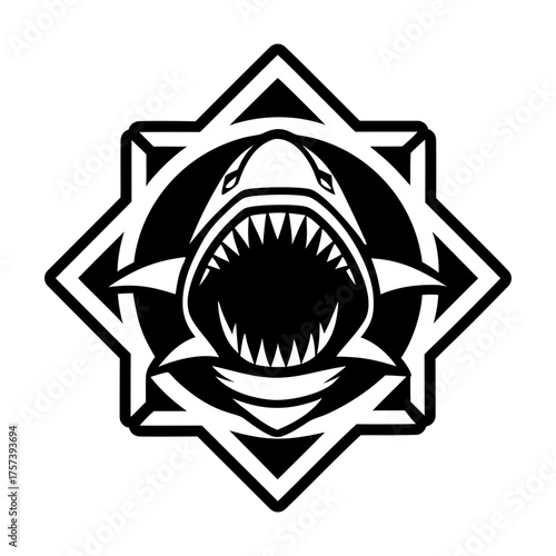 Set of Glyph Style Wild Shark Icons 

