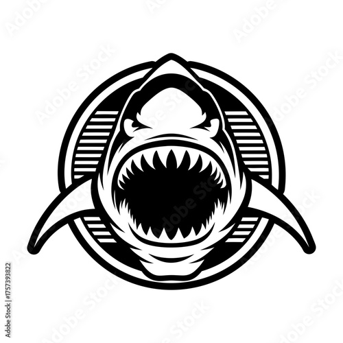 Set of Glyph Style Wild Shark Icons 
