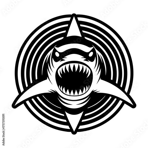 Collection of Glyph Style Shark Logos 

