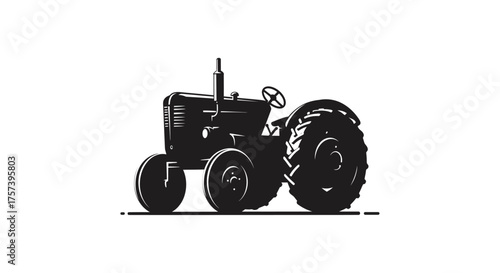 Vintage farm tractor silhouette majestic agricultural machinery symbol of rural heritage and hard work silhouette