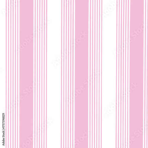 Pink striped pattern, girly stripe seamless background, cute pastel wavy lines. Vector stripes, baby hand draw doodle lines backdrop