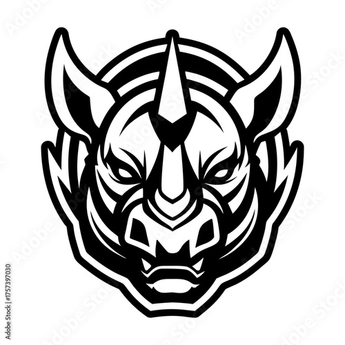A glyph style icon showing a rhinoceros logo