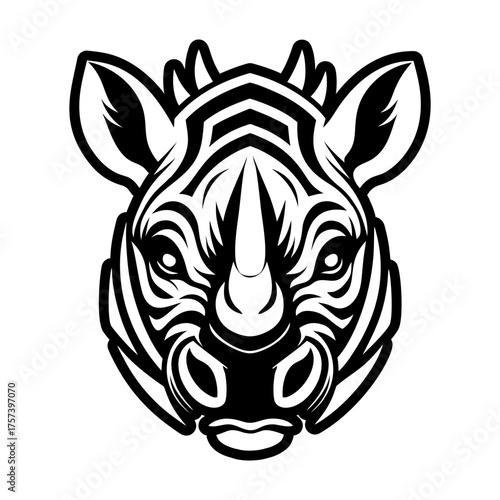 Glyph style icon showing a rhinoceros symbol