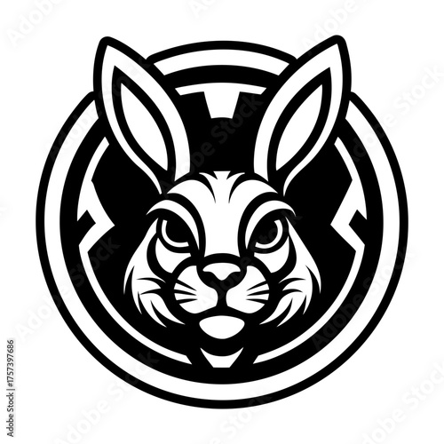 A glyph style icon showing a hare logo