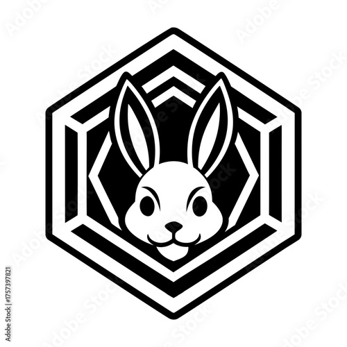 A filled style icon representing a hare mascot