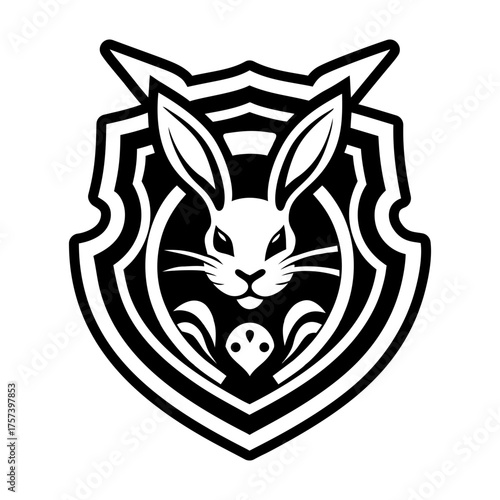 Glyph style icon showing a rabbit head