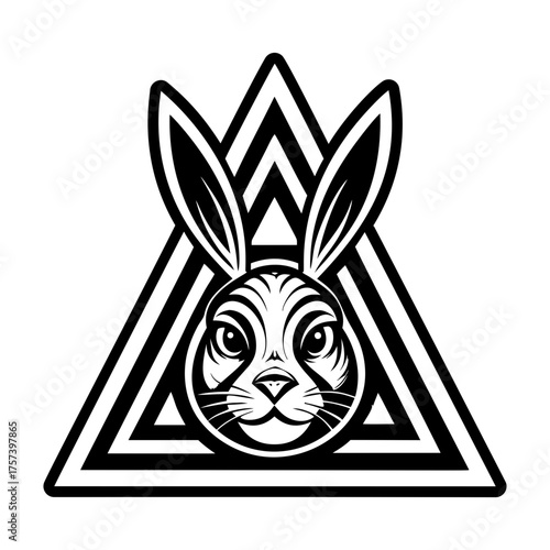 A filled style icon representing a hare mascot