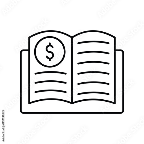 Accounting Book thinline icon , vector, pixel perfect, illustrator file 
