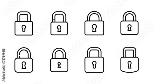 Collection of hand drawn padlock icons representing security safety and privacy protection concepts vector