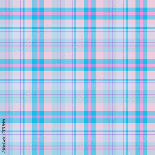 Seamless pattern with glorious blue, pink and violet colors for plaid, fabric, textile, clothes, tablecloth and other things. Vector image.