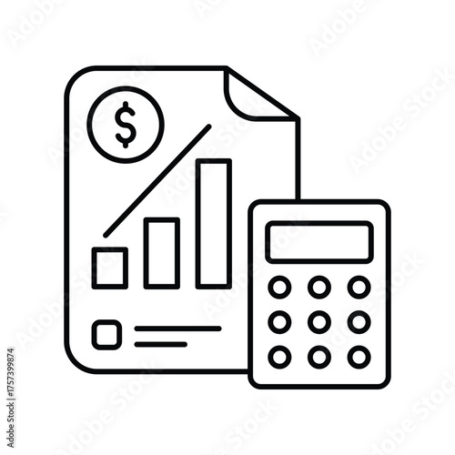 Business Accounts thinline icon , vector, pixel perfect, illustrator file 
