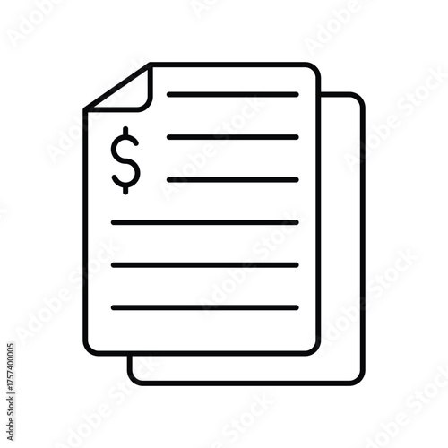 Business Paper thinline icon , vector, pixel perfect, illustrator file 
