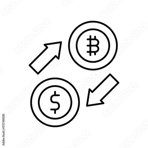 Currency Converter thinline icon , vector, pixel perfect, illustrator file 
