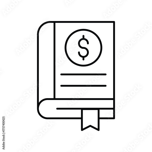 Finance Book thinline icon , vector, pixel perfect, illustrator file 
