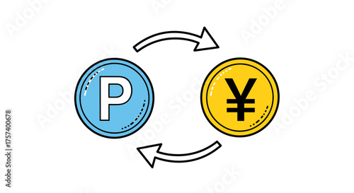Dynamic currency exchange icon symbolizing financial transactions and global trade opportunities, perfect for finance concepts.