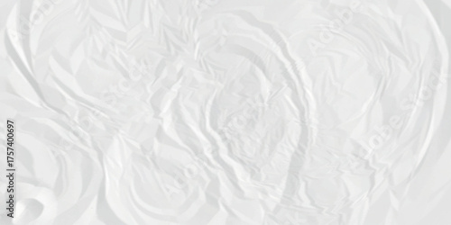 White abstract crumpled paper texture. White wrinkled paper texture. White paper texture. White crumpled and top view textures can be used for background of text or any contents .	