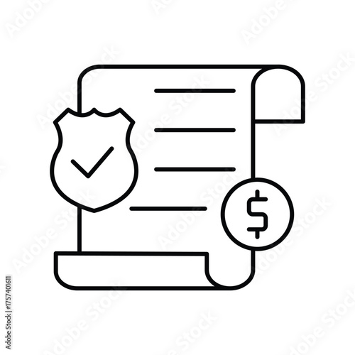 Liability thinline icon , vector, pixel perfect, illustrator file 
