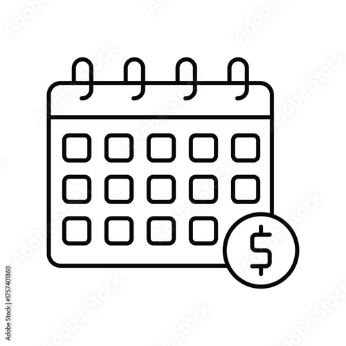 Payment Reminder thinline icon , vector, pixel perfect, illustrator file 
