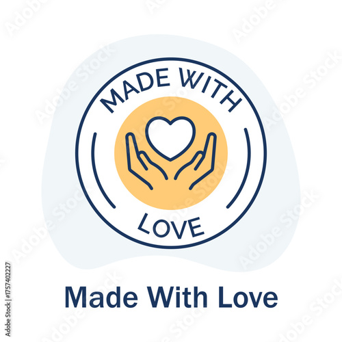 Handmade Love Symbol - Artisan Made - Ethical Creation - Outline Vector - Sustainable Craft