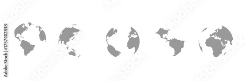 Globe icons set. Planet earth symbol collection.  earth globe silhouette icon on white background . eps 10
