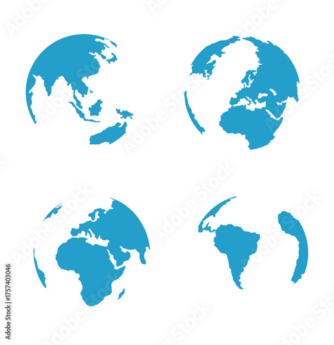 Planet icon set. Global map. Map symbol. international earth globe icon .Earth Globe icon stock vector illustration flat design. eps 10

