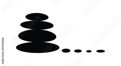 Zen stone stack balancing harmony meditation spiritual calmness serenity balance mindfulness tranquility well-being balance concept silhouette